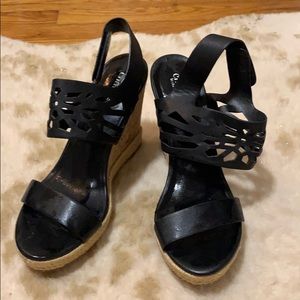 Black Wedge Sandal